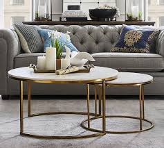 Charahome round coffee tables,2 round nesting table set circle coffee table with storage open shelf for living room modern minimalist style furniture side end table of stable (black & white) 5.0 out of 5 stars 2. Delaney Round Marble Nesting Coffee Tables Pottery Barn