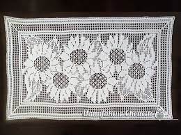 Filethäkeln muster zum ausdrucken kostenlos. Tischlaufer Hakeln Sonnenblumen Motiv Hakeln