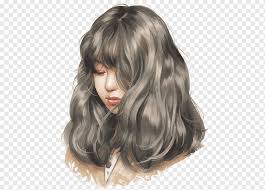 Draw the basic shape of the woman's head. Female Portrait Animated Drawing Work Of Art Painting Anime Long Haired Girl Black Hair Fashion Girl People Png Pngwing