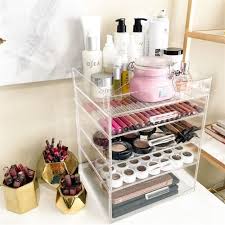 Do you want the best makeup storage and cosmetic organizer ideas? Makeup Organizers And Storage Ideas For Makeup Junkies Acrylic Makeup Storage Acrylic Organizer Makeup Makeup Storage