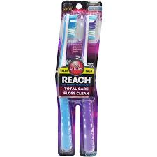 Reach total care toothbrush, compact, soft, 72/case quantity. Upc 840040195508 Reach Total Care Floss Clean Medium Toothbrushes 2 Count Upcitemdb Com