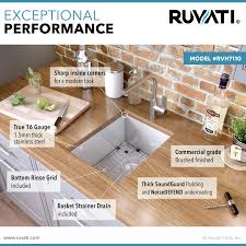 Take advantage of unbeatable inventory and prices from quebec's expert in construction & renovation. 14 Inch Undermount 16 Gauge Zero Raduis Bar Prep Kitchen Sink Stainless Steel Single Bowl Ruvati Usa