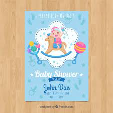When you are looking for free printable baby shower invitations on any website, you will get different colors and font options for your text. Free Vector Blue Baby Shower Card Template