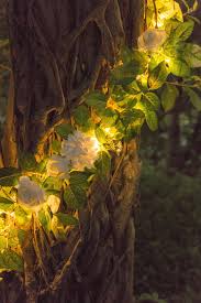 Rose Flower Garland With Fairy Lights 6 5ft Ivory Forest Theme Wedding Enchanted Forest Wedding Ivory Flowers