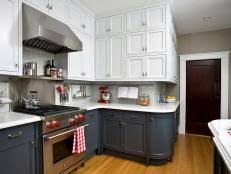 Excello global products barndoor bathroom wall cabinet, space saver storage cabinet kitchen medicine cabinet with adjustable shelf suncast commercial blow molded wall cabinet, dark gray. Two Toned Kitchen Cabinets Pictures Ideas From Hgtv Hgtv
