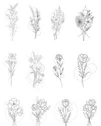 Mini Flower Tattoo Design Black Flowers Tattoo Minimalist Tattoo Dainty Flower Tattoos