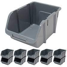 While the large bin is approximately 8.5 inches wide and 11 inches deep.we can etch in a label if desired. Hardcastle Large Grey Plastic Stacking Storage Bins X10 Buy Online In Burkina Faso At Burkinafaso Desertcart Com Productid 48160534