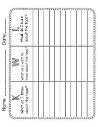 Kwl Chart With Lines Worksheets Teaching Resources Tpt
