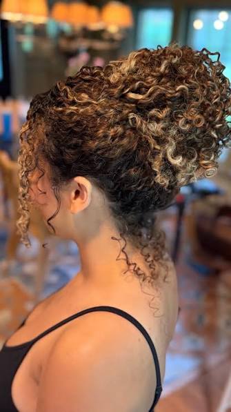 UPDOS FOREVERRRRR I especially love this hairstyle because it gives the  illusion of one giant, curly ponytail. To secure my hair up as such I put  three bobby pins around my hair