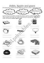 Describe the position and motion of particles in each state of matter. Solids Liquids And Gases Esl Worksheet By Fghanna