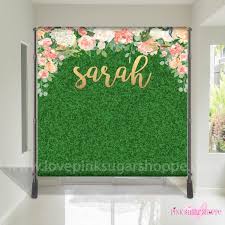 A backdrop completes your party theme like nothing else. Bridal Shower Backdrop Floral Backdrop Grass Backdrop Baby Etsy Bridal Shower Backdrop Floral Backdrop Step And Repeat Wedding