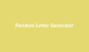 Generate a random letter between a and z by using the next() overload for a given range of numbers, then converting the resulting int to a char Random Letter Generator Htmlstrip