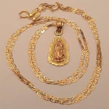 Real silver.925 necklace women's ; 14k Yellow Rose Gold Virgin Mary Pendant Charm 20 Inch Valentino Chain Necklace By Rg Amp D Delicate Jewelry Necklace Jewelry Gold Chains For Men