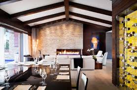 It's a one bedroom apartment with a small kitchen and a bathroom. Dining Room Fireplace Ideas For Romantic Winter Nights