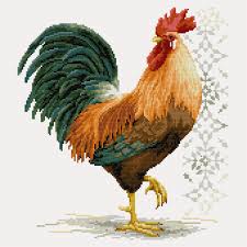 Proud Rooster Free Cross Stitch Pattern Rooster Cross Stitch Cross Stitch Bird Cross Stitch