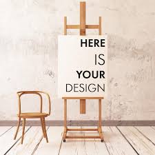 Mock Up Poster In Easel Easel Mocking Mockup
