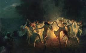 Nymphs Dancing To Pan S Flute By Joseph Tomanek Witches Dance Nymph Fantasy Illustration
