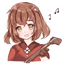 Its the white hair color. Lily Pa Twitter Yeah There Are Loads Of More Generic Short Brown Haired Anime Like Girls Who Are Not Yui She Wasn T On My Mind When Designing Also The Instrument Is A