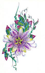 Pin By Deneen Strutz On Tattoo Flower Sketches Flower Drawing Passion Fruit Flower