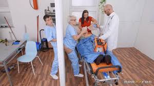 Buxom mature nurse Angel Wicky ass fucked by her patient in the hospital