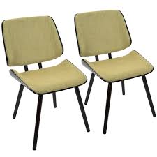 Flared blacks, tapered legs and pops of color keep the vibe clean and simple; Lombardi Mid Century Modern Dining Accent Chair In Espresso With Yello Housetie