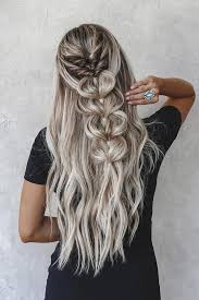 Half Up Half Down Wedding Hairstyles Ideas On Long Silver Hair With Braids Taylor Lamb Hair Shorthairbraids In 2020 Long Hair Styles Long Silver Hair Half Up Hair