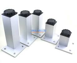 4 Pieces 250mm Adjustable Aluminum Square Furniture Cabinet Leg Cupboard Table Feet Cabinet Furniture Cupboard Furniture Hardware