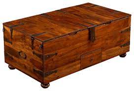 The hinged lid opens for extra storage. Thakat Bar Box Traditional Coffee Tables By William Sheppee Houzz