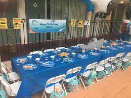 Shark Birthday Party Also Best Rental S Tables And Little People Chairs Water Theme Party Beach Themed Party Shark Birthday Party