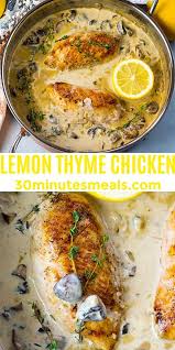 Lemon Thyme Chicken 30minutesmeals Com Lemon Thyme Chicken Chicken Dinner Recipes Thyme Chicken