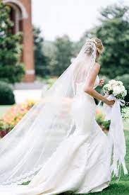 Cathedral One Tier Wedding Veil With Floral Applique And Comb Cathedral Veil Hairstyle Elegant Bridal Veils Veil Hairstyles
