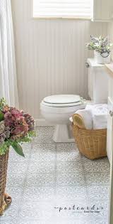 30 beautiful half bathroom and powder room ideas we're loving now 30 photos. How To Use A Cricut To Make A Custom Stencil For Your Floor Postcards From The Ridge