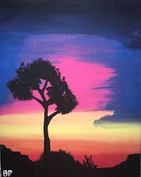 #landscape painting #sunset painting #sunset #sorry it's a bit meh but it's my first in procreate #summerartist's reg art tag. Tree At Sunset Painting By Bethany Perdue Saatchi Art