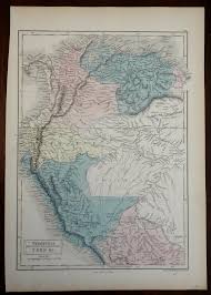 Díaz sería el colombiano más caro de la historia: Venezuela Colombia Ecuador Peru Bolivia 1856 A C Black Engraved Map 1856 Karte Raremapsandbooks