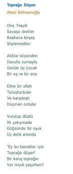 topraga dusen ataol behramoglu siir haydi