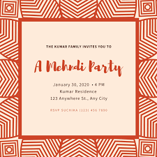 If you're looking for wording ideas for other functions (mehendi, haldi, sangeet, cocktail, welcome lunch, reception, etc), see this post and if you want only engagement invitation message ideas, go here. Customize 17 Mehendi Invitations Templates Online Canva