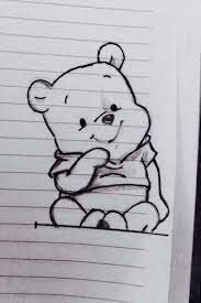 It's easy to see why this disney bear is so popular with generations of people. Image Via We Heart It Adorable Bear Blackandwhite Disney Drawing Line Mine Notebook Simple Winniethepooh Easy Disney Drawings Drawings Cute Drawings