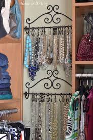 Organizing Jewelry Towel Rack From Hobby Lobby Shower Hooks From Walmart Home Organization Jewelry Organization Jewellery Storage