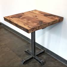Reclaimed Wood And Steel Pedestal Pub Table By Wageoflabor On Etsy Restaurantdesign Pedestal Pub Table Pub Table Restaurant Furniture