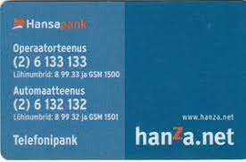 Vi erbjuder tjänster inom bank och försäkring för privatpersoner och företag, samt har ett stort samhällsengagemang. Bank Card Hansapank Hanza Net Hansapank Estonia Col Ee Gm 0111