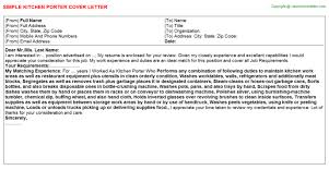 Kitchen Porter Cover Letter