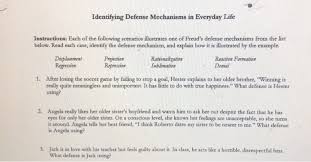 Learn the 10 defense mechanisms described by anna freud as well as 10 other common defenses. Solved Identifying Defense Mechanisms In Everyday Life In Chegg Com