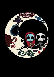 Nightmare Before Christmas Jack And Sally On Sugar Skull Moon Super Cool Nightmare Before Christmas Tattoo Nightmare Before Christmas Drawings Tim Burton Art