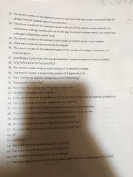 A typical electron configuration consists of numbers, letters, and superscripts with the following format: Electron Configuration Extra Credit Question 19 20 D Chegg Com