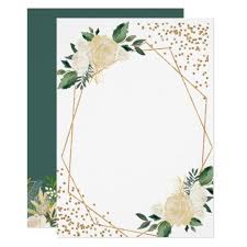  Modern Geometric Frame Nature Green Floral Wedding Invitation Zazzle Com Kartu Pernikahan Contoh Undangan Pernikahan Kartu Undangan Pernikahan
