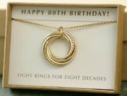 80th Birthday Gift Ideas For Grandma 80th Birthday Gift 80th Birthday Necklace 8 Rings For 8 Decades 80th Present For Grandma Mom Anniversary Gifts For Wife 80th Birthday Gifts Birthday Gifts For Grandma