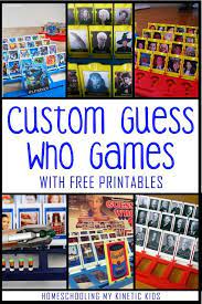 Custom Guess Who Game Ideas For Learning And Fun Printable Versions And Inspiration From Homeschooling My Kinetic Kids History Games Learning Games Fun
