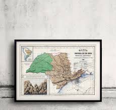 Map Of Sao Paulo 1886 Sku 0293 Etsy Prints Map Print Map