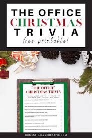 Dec 01, 2020 · enjoy trivia, christmas and movies, then your group is going to love this printable christmas movie game with questions about christmas / holiday movies from the 80s, 90s and 2000s. The Office Christmas Trivia Printable Domestically Creative