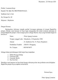 Lamaran pekerjaan banda aceh, 11 november 2017. Contoh Surat Lamaran Kerja Di Rumah Makan Tulis Tangan Sebagai Pelayan